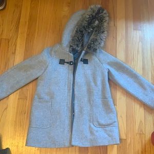 Gorgeous girls Zara wool pea coat jacket winter fall gray size 13/14 like new